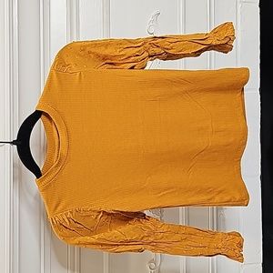 KIDS EUC ART CLASS: Eyelet bloused, long sleeve ribbed shirt Size 7-8